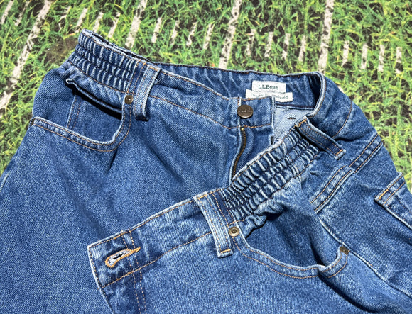 LL Bean Blue Original Fit Denim Blue Wash Relaxed Jeans Cotton Size 16 7714