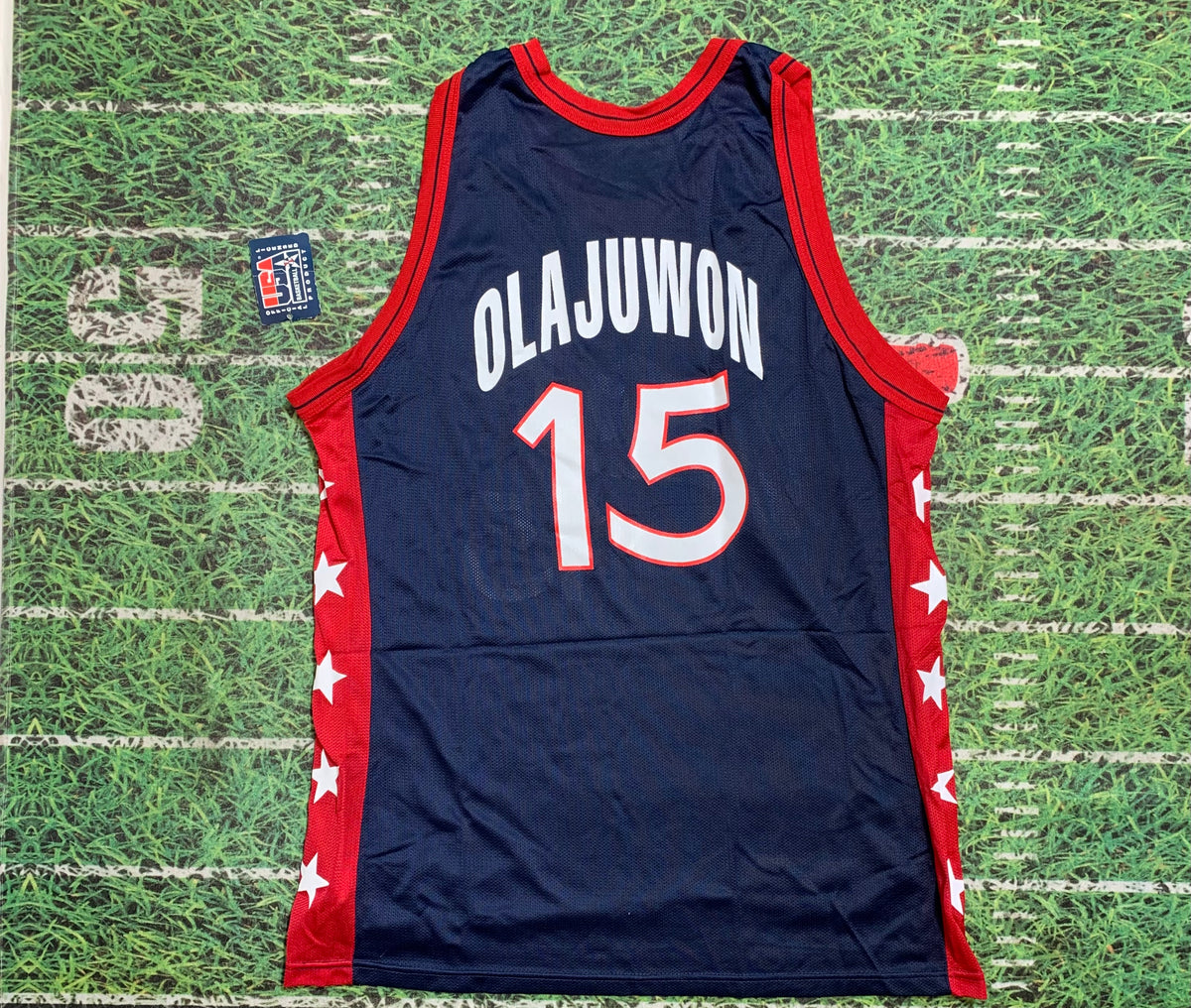 Source Hakeem Olajuwon Houston Throwback Jerseys #34 Classics Retro  Stitched USA Basketball Jersey - Navy Red on m.