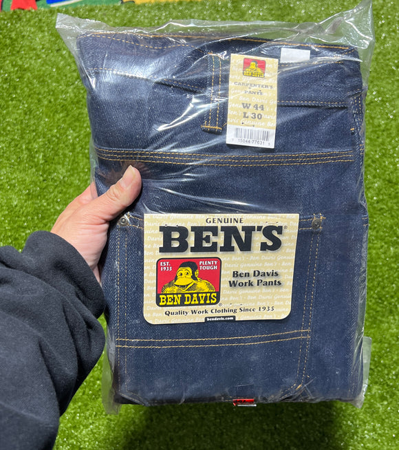 Vtg Ben Davis Gorilla JeansCut Straight Wide Leg Denim Carpenter Pants 46x32 New
