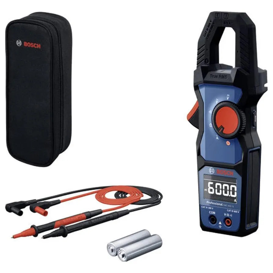 Bosch Professional Amperímetro de Gancho GMC 600-15 , tiras métricas MS 90, bolsa)