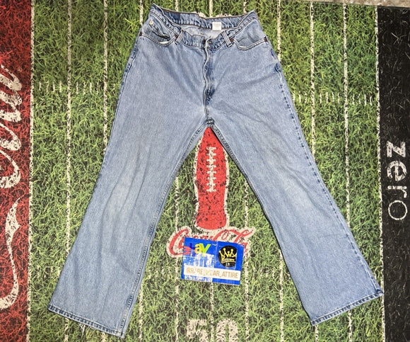 Vintage Y2K Levi's 519 Low Flare Leg Jeans Size 12 Blue Stretch Denim Hippie