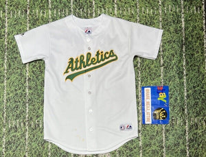 baseball Majestic Oakland Athletics A’s MLB Jersey Sz M Kid Bobby Crosby