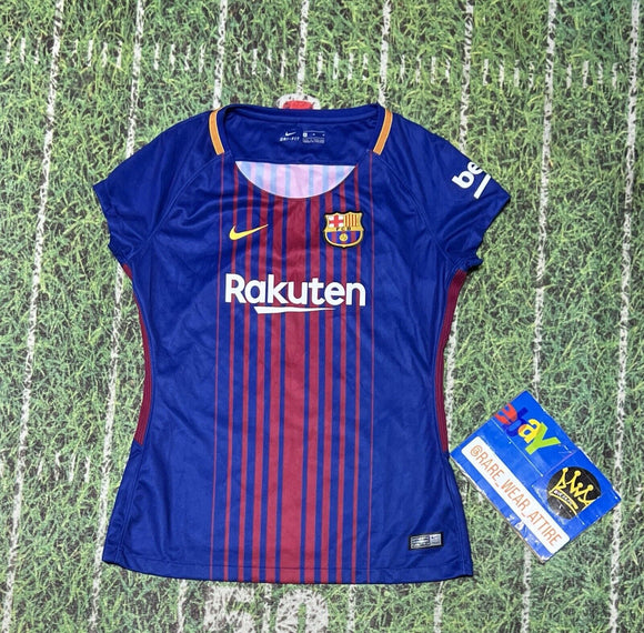 Soccer Vintage Nike Women Sport FC BARCELONA HOME JERSEY Euro Dri M Messi