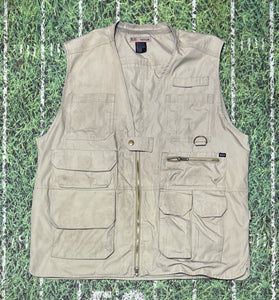 511 Tactical Series Vest Mens XL Khaki Beige Concealed Weapon Hunting Canvas