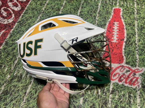 Cascade R OSFM Lacrosse Helmet Yellow Green Strap Usf 13 Dons San Fransisco Used