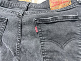 Levi's 502 Straight Fit Tapered Leg Stretch Faded Black Jeans 32x30 7731