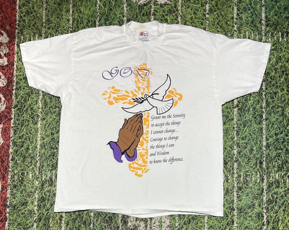 Hanes Y2K 90s Optima T Logo prayer Bible God Yeshua Spell Out Xxl Hanes8142