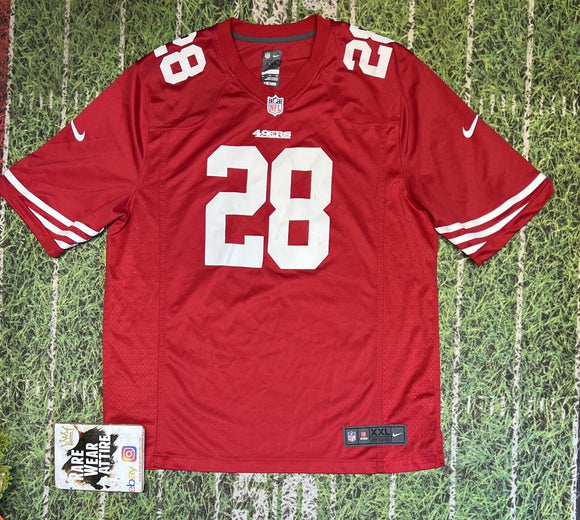 Football Carlos Hyde San Francisco 49ers Nike Jersey Sz 2XL On Field Nfl 7484