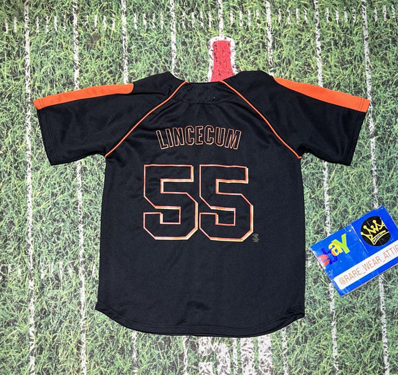 San Francisco SF Giants #55 Tim Lincecum YOUTH mlb baseball 12/14 m Jersey 8279