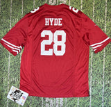 Football Carlos Hyde San Francisco 49ers Nike Jersey Sz 2XL On Field Nfl 7484