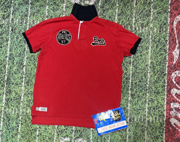 Polo Ralph Lauren PRL Athletics '67 Patch Polo Shirt Men’s size L Red