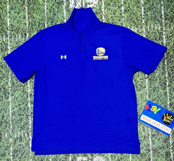 Under Armour Golden State Warriors Basketball Polo Coach Shirt Camp Nba L