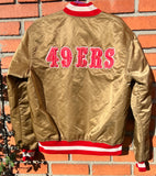 Vintage San Francisco 49ers Football Pro Line Nfl STARTER Gold Satin Jacket L