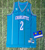 Charlotte Hornets HWC Larry Johnson Jersey 2 Adidas NBA Hardwood basketball 8284