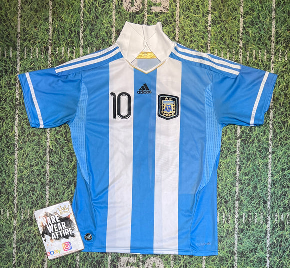 Messi 5800 Adidas Argentina Soccer Jersey #10 Shirt WORLD CUP Size L