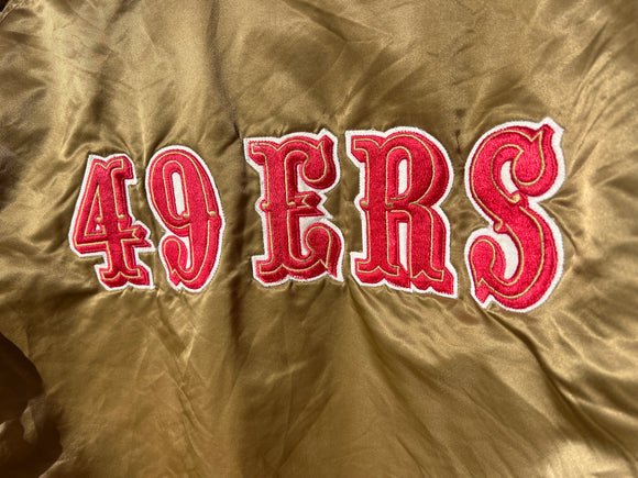 Vintage San Francisco 49ers Football Pro Line Nfl STARTER Gold Satin Jacket L