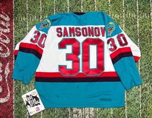 Vintage Bauer IHL Detroit Vipers Hockey Jersey Size Xxl Sergei Samsonov