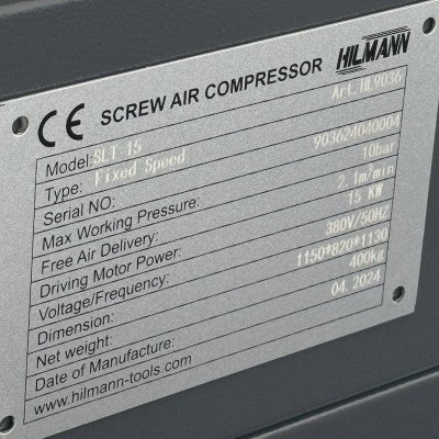 Compresor de tornillo HILMANN 15kw - 10 bar