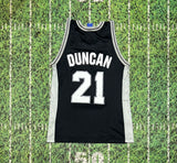 Tim Duncan Champion Basketball San Antonio Spurs Road Jersey Size 40 nba