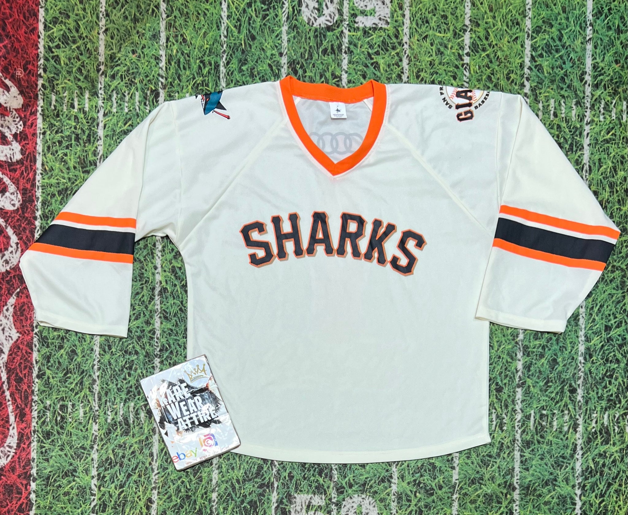 NHL San Jose Sharks X MLB SF Giants Baseball hockey jersey size M Audi –  Rare_Wear_Attire