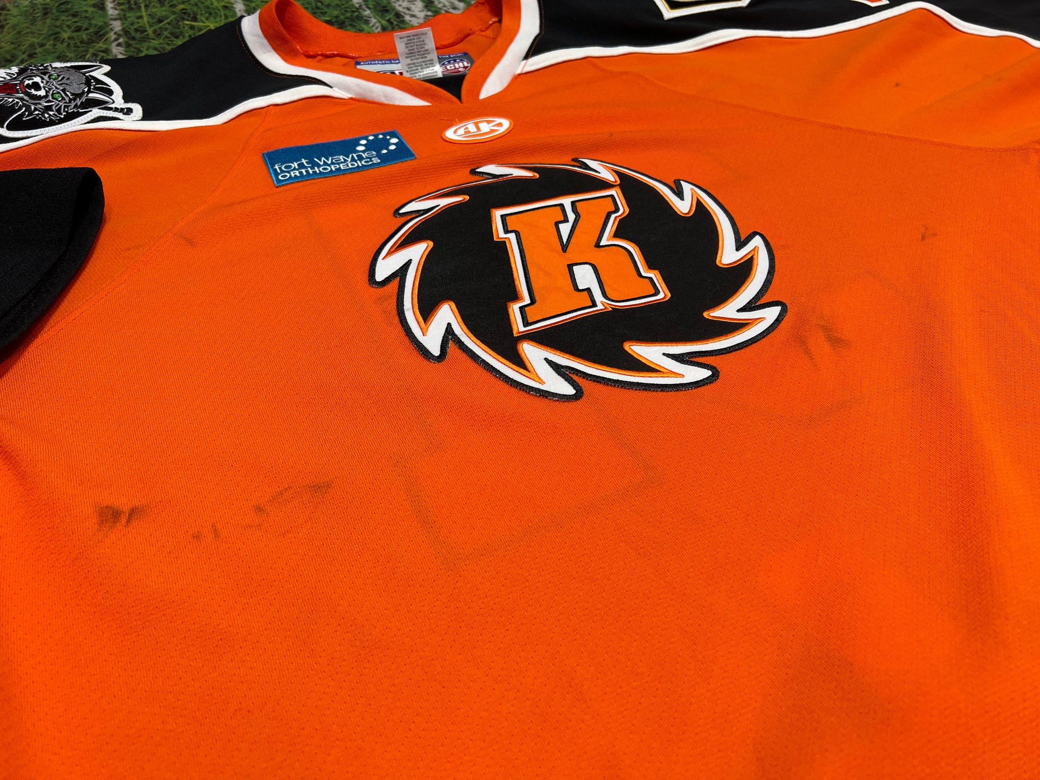 4x Authentic IHL Fort Wayne komets￼ Orange hockey jersey Game