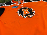 4x Authentic IHL Fort Wayne komets￼ Orange hockey jersey Game Worn Kehler Ak