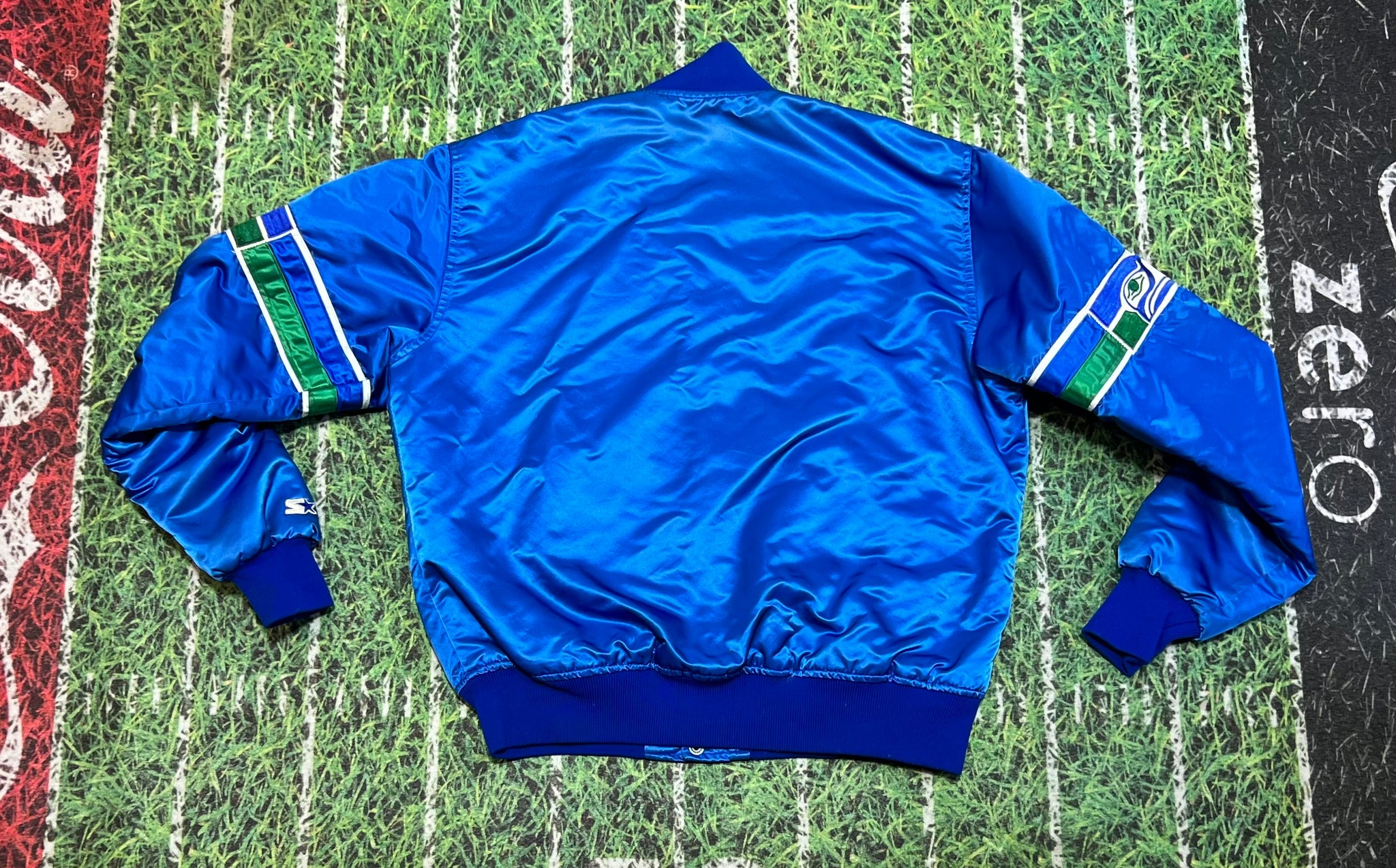 Medium. Vintage 80S Seahawks Satin Starter Jacket Made in USA