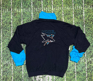 San Jose Sharks wind breaker CCM NHL Hockey Jersey USA Vintage Sz L