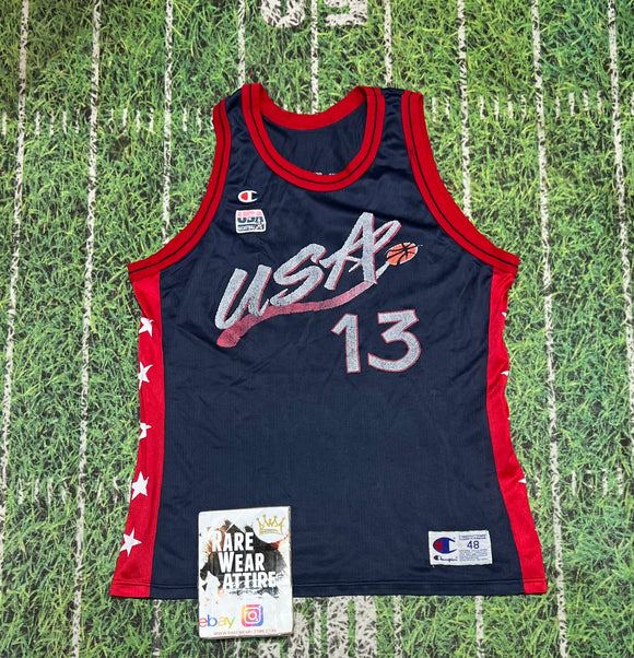 Vtg Champion Shaquille Oneal JERSEY 1996 Dream Team USA Basketball NBA Bulls 48