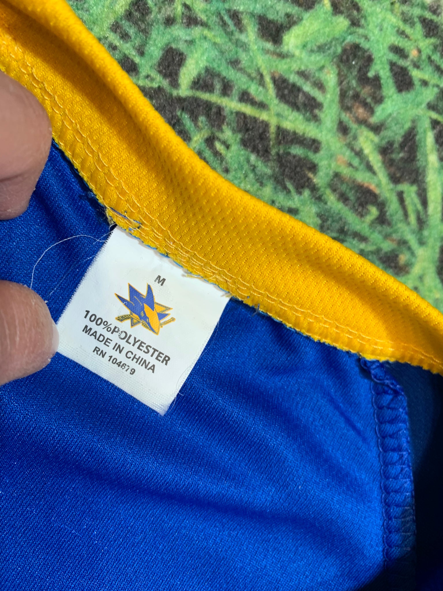 Shirts, San Jose Sharks Golden State Warriors Hockey Jersey Sz M Yellow  Blue Zoom Sga
