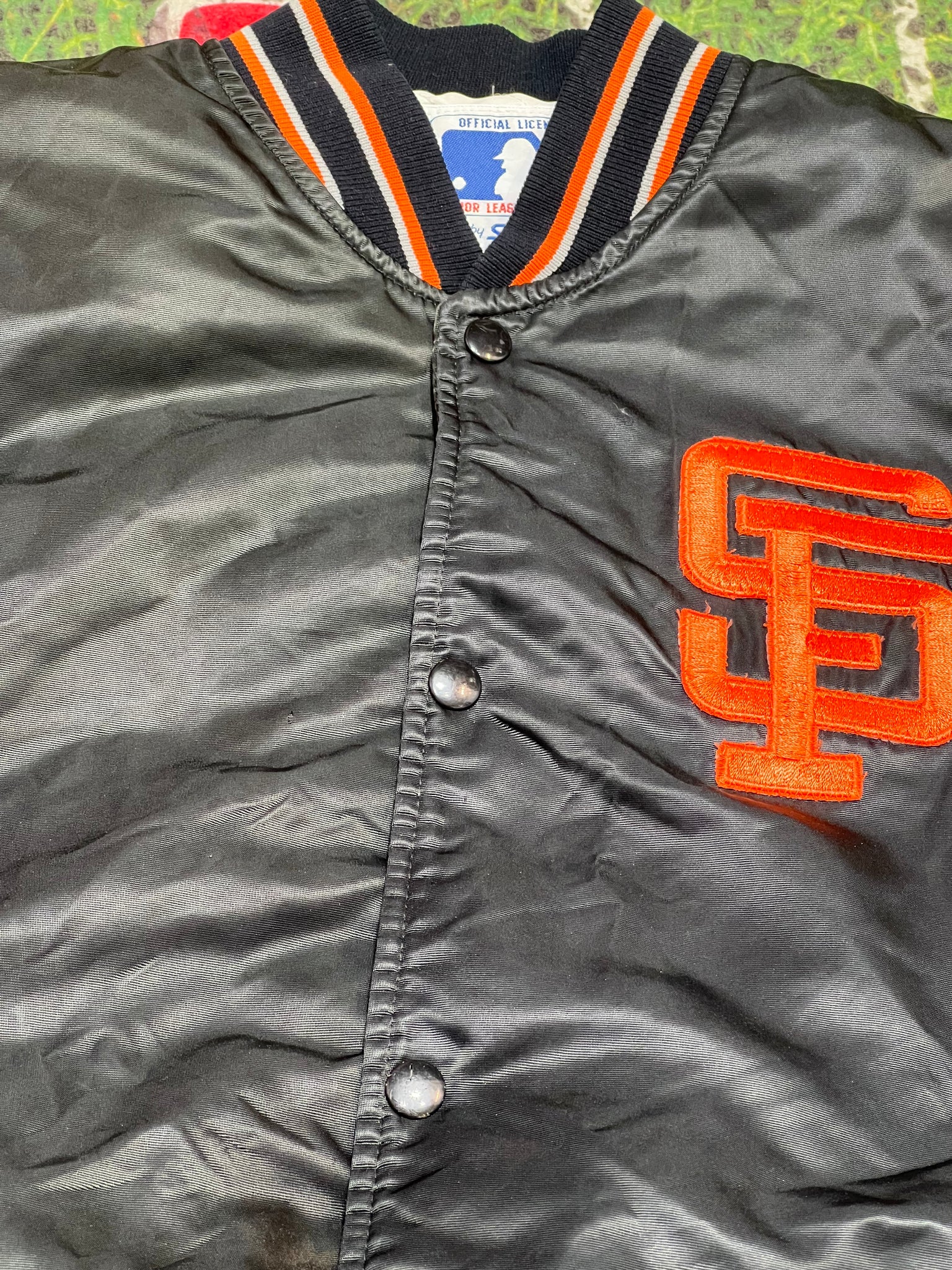 SF Giants MLB Starter Black Satin Jacket L Baseball – Rare_Wear_Attire
