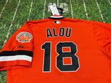 Vintage MLB SF Giants Alou Moises Orange Majestic Jersey M Baseball