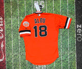 Vintage MLB SF Giants Alou Moises Orange Majestic Jersey M Baseball