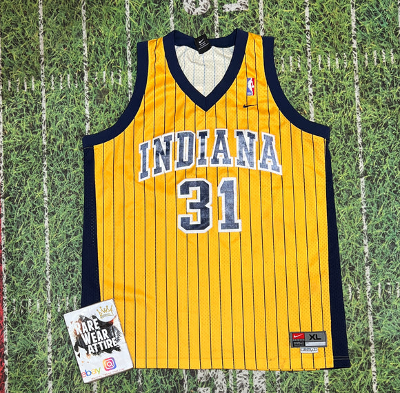 Nike Reggie Miller Striped Indiana Pacers basketball nba Jersey adult Sz xL