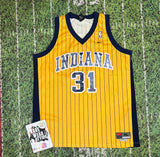 Nike Reggie Miller Striped Indiana Pacers basketball nba Jersey adult Sz xL