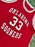 Vtg NCAA Sand Knit Oklahoma Sooners Stacey King Basketball Jersey Sz L Bulls Nba