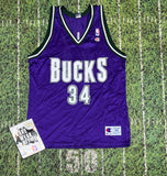 Champion Ray Allen Milwaukee Bucks NBA basketball Jersey Sz 44 giannis