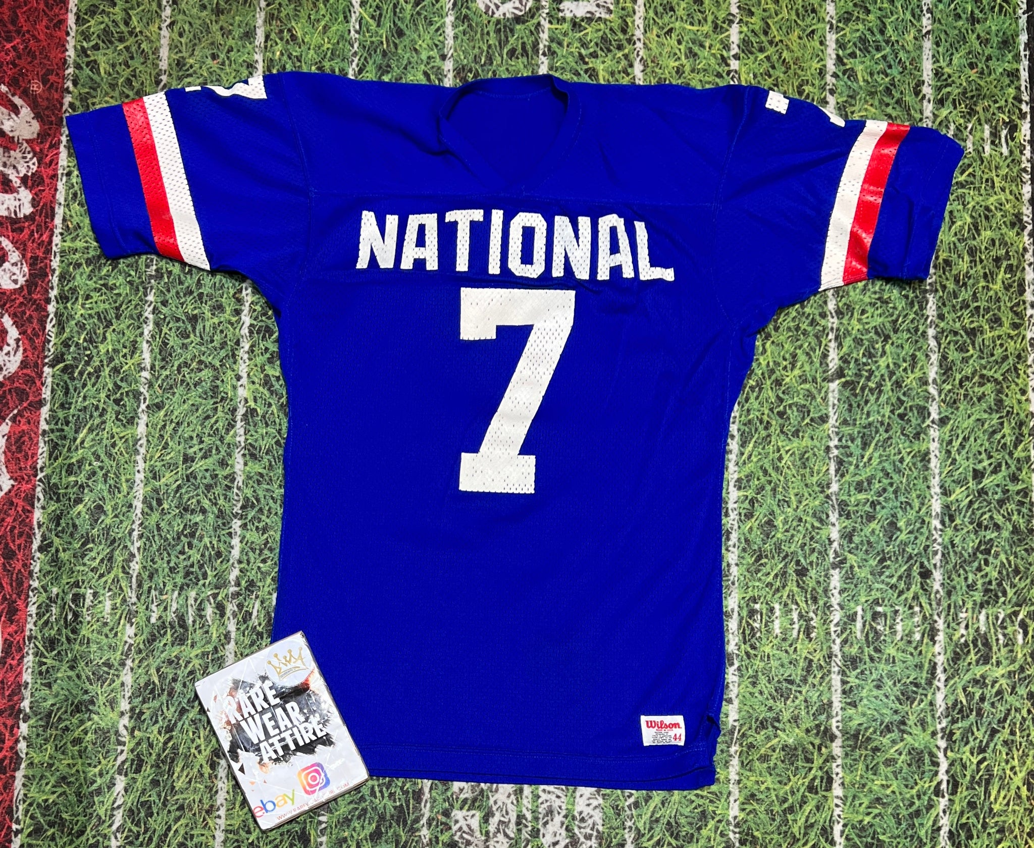 Vintage 80s Wilson 44 Blue National Joe Theismann Pro Bowl Football Je –  Rare_Wear_Attire